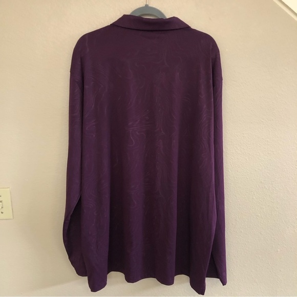 Maelreg Golf Performance Dry Fit Embossed Purple Long Sleeve Shirt Polo Size 3XL - Picture 6 of 16